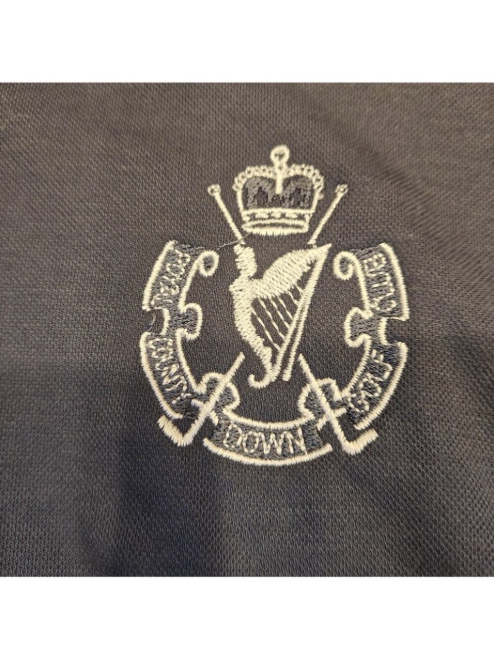 Travis Mathew Royal County Down Golf Club Polo Shirt Mens L Gray Pima Ireland - Picture 4 of 10